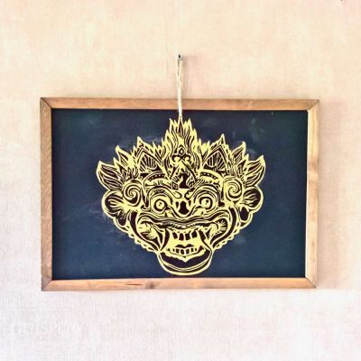 Guisplay Bali Barong Ardoise Slate Framed Wall Art Creations3